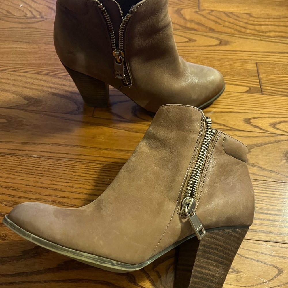 Aldo Tan Ankle Booties with Zipper